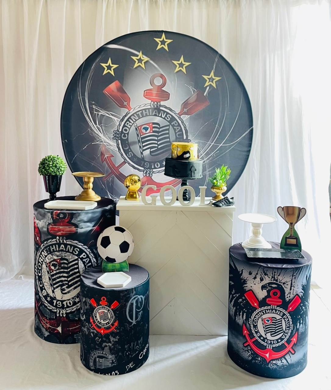 Alugue Tema Para Festa Futebol Corinthias(Modelo 2)  - Abra Cadabra Pegue e Monte