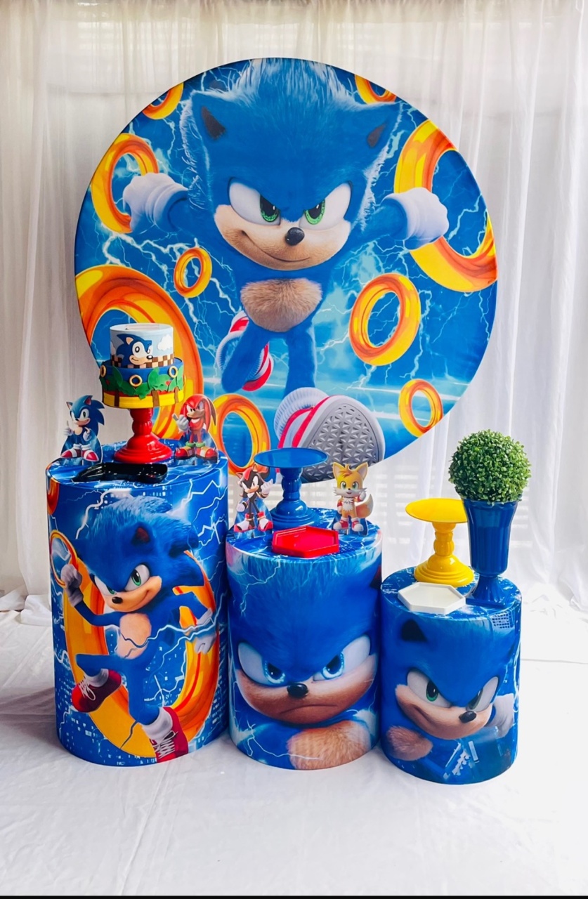 Alugue Tema Para Festa Decoração Sonic (Modelo 1) - Abra Cadabra Pegue e Monte