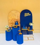 Alugue Tema Para Festa Decoração Azul Dourado - imagem 1