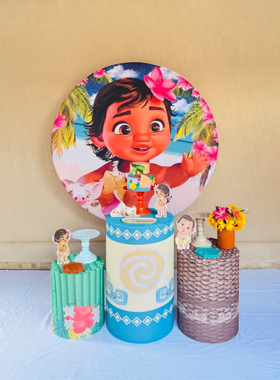 Alugue Tema Para Festa Decoração (Moana Baby 1) - Abra Cadabra Pegue e Monte