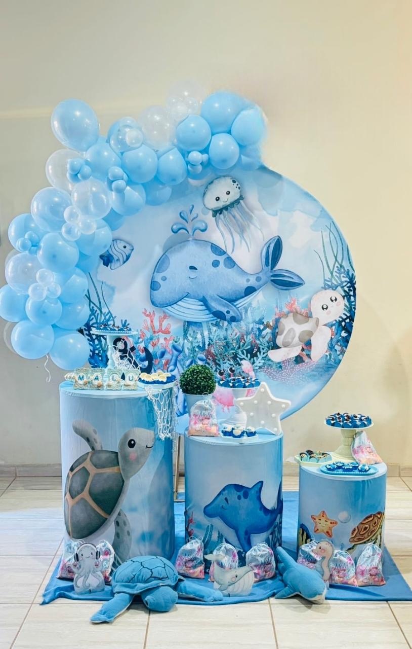 Alugue Tema Para Festa Decoração Fundo Do Mar    (Modelo 1) - Abra Cadabra Pegue e Monte