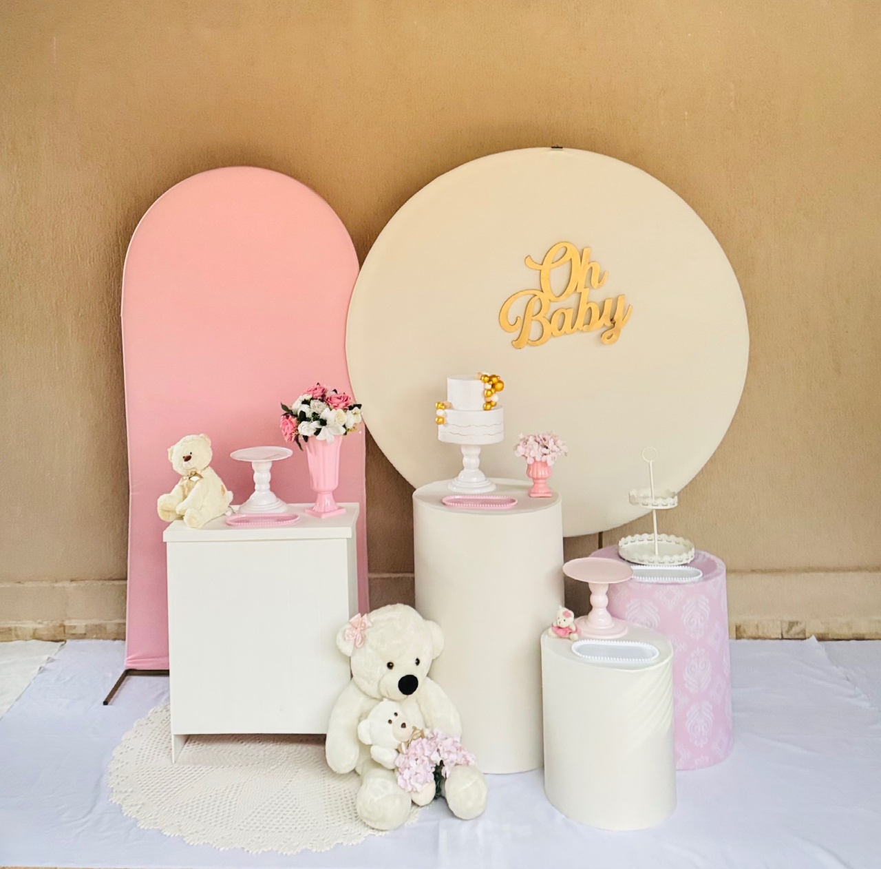 Alugue Tema Para Festa Chá de Bebê Rosa - Abra Cadabra Pegue e Monte