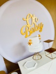 Alugue Tema Para Festa Decoração Chá de Bebê Branco Com Dourado  - imagem 2
