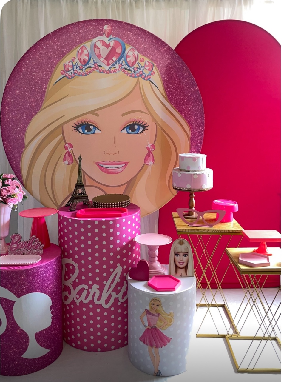 Alugue Tema Decoração Barbie ( Modelo 3 ) - Abra Cadabra Pegue e Monte