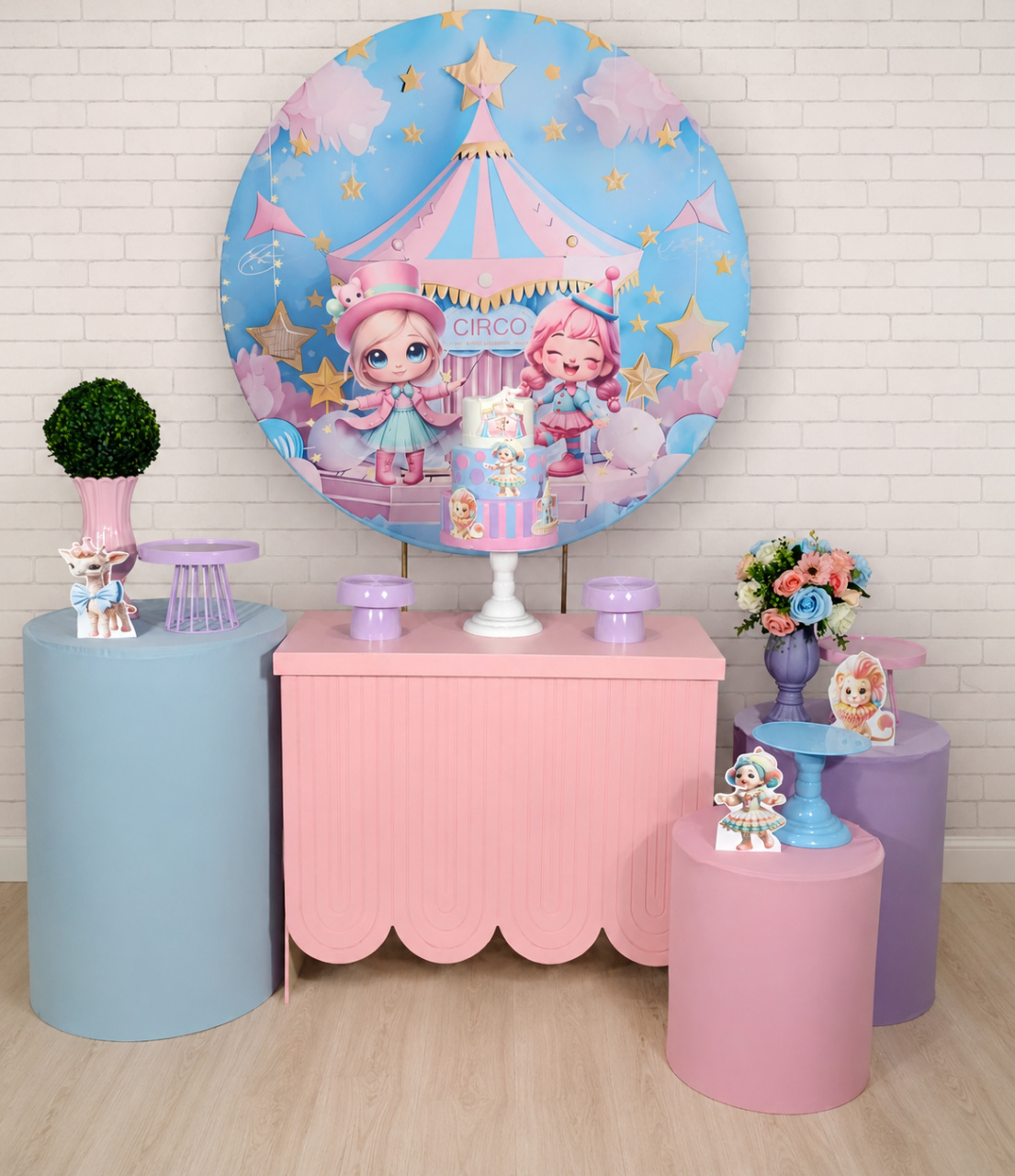 Alugue Decoração Circo Rosa ( Modelo 2) - HZM Decoração e Locação