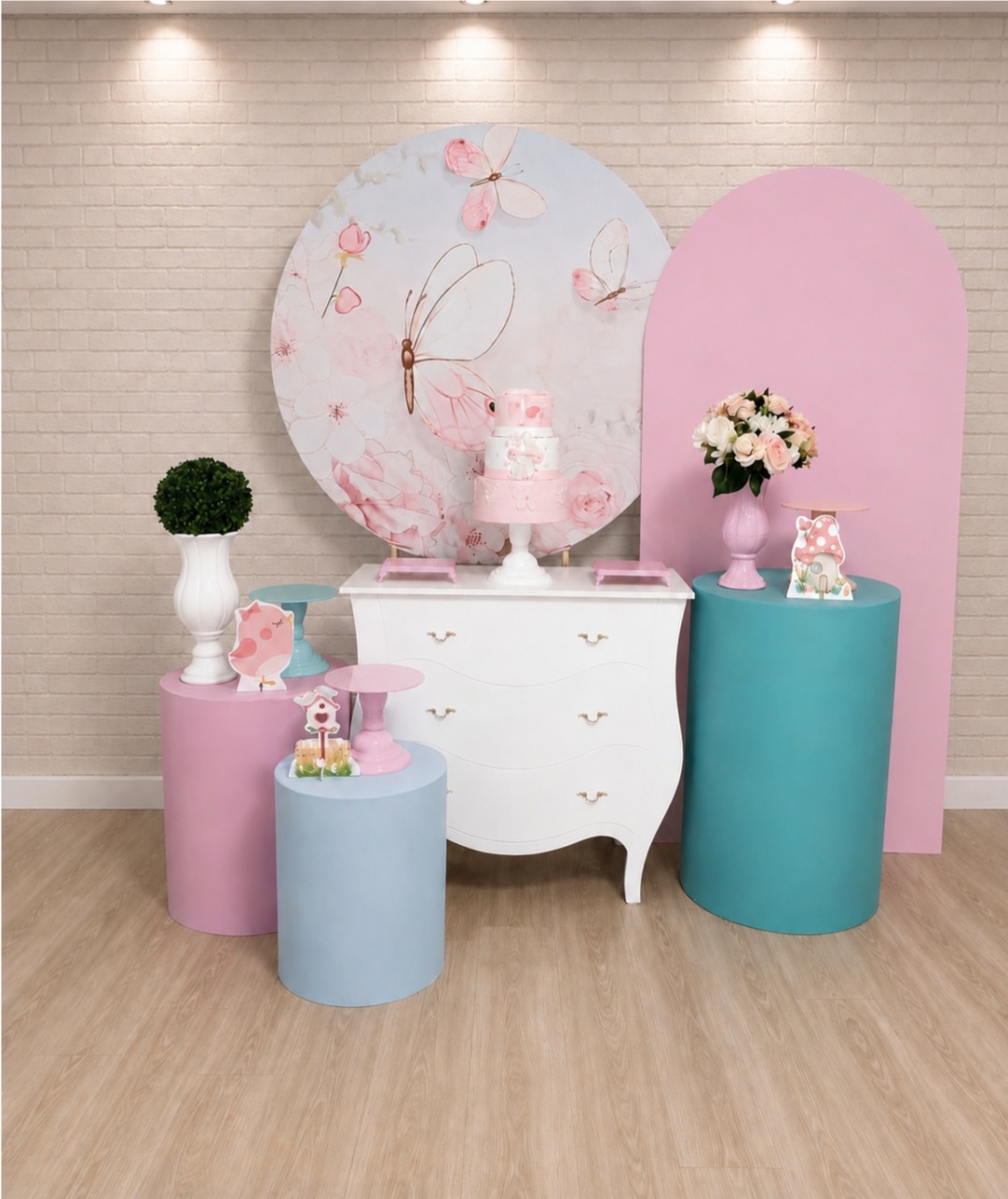 Alugue Decoração Borboleta Rosa (Modelo 3) - HZM Decoração e Locação