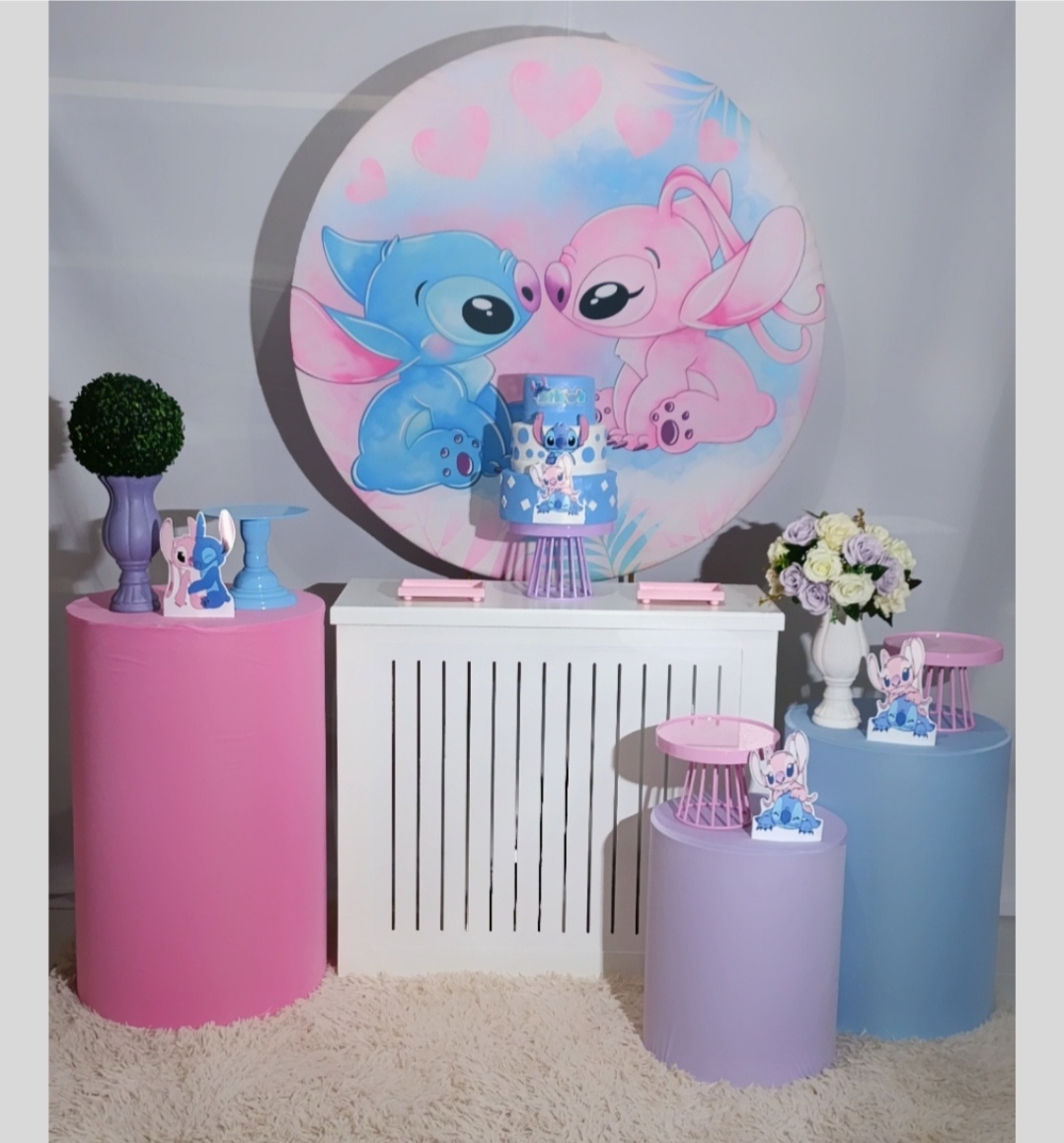 Alugue Decoração - Stich E Angel ( Modelo 2) - HZM Decoração e Locação