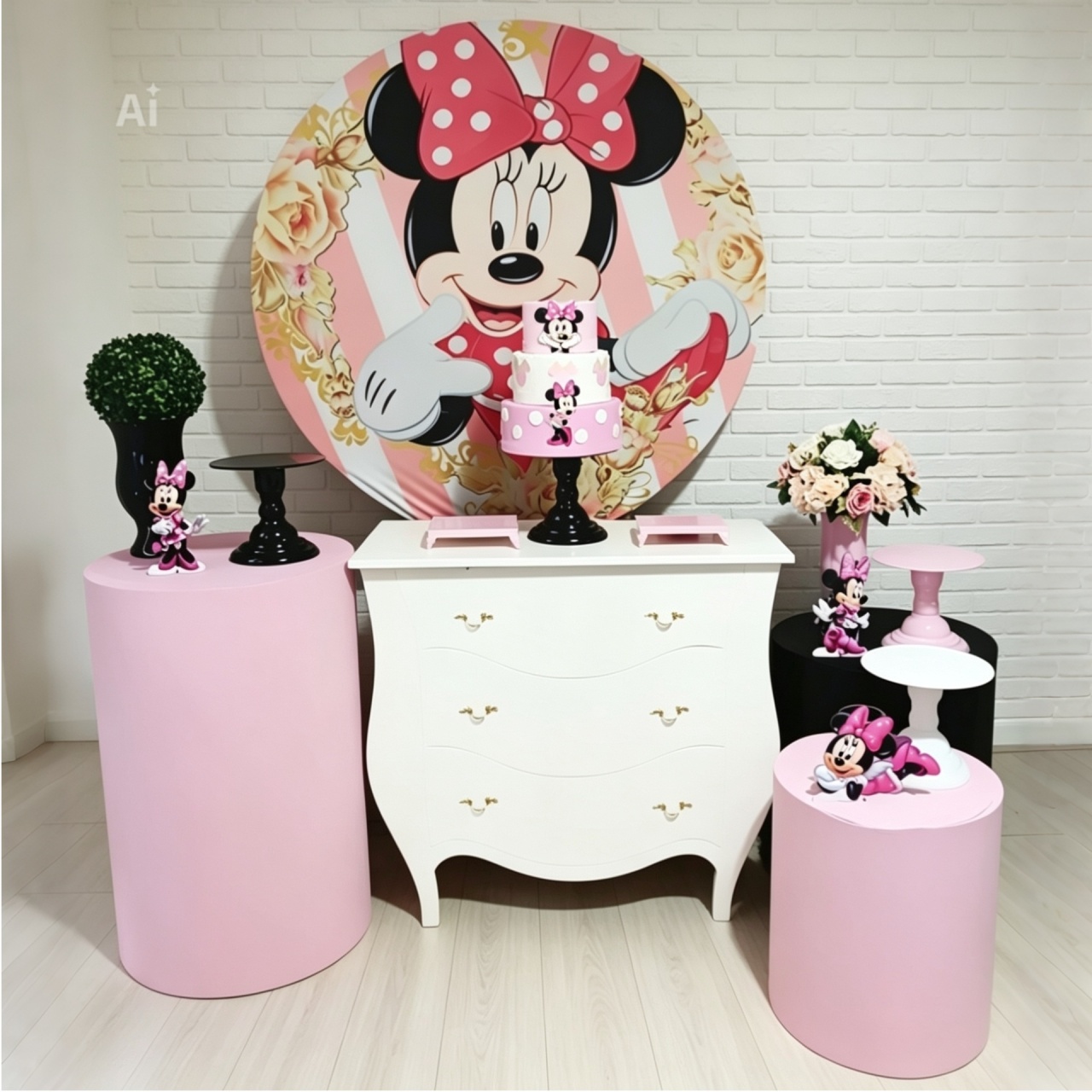 Alugue Decoração Minnie Rosa ( Modelo 10) - HZM Decoração e Locação