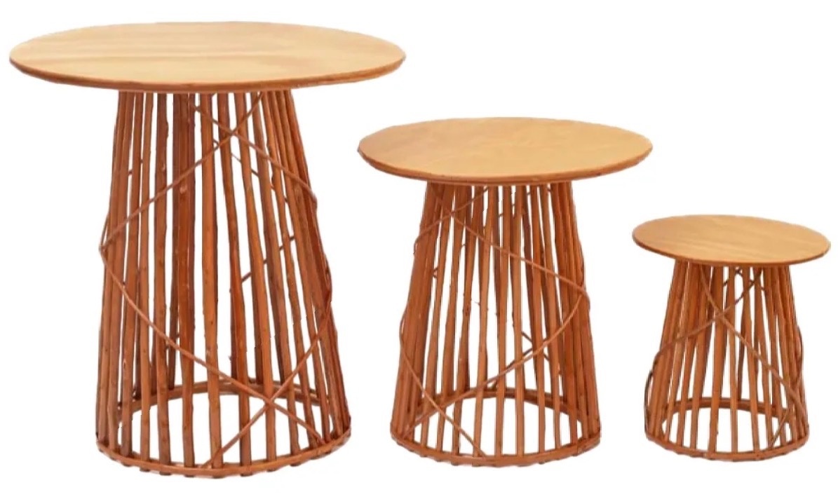 Trio Mesa Vime Redonda - Amanda Bastos Decor