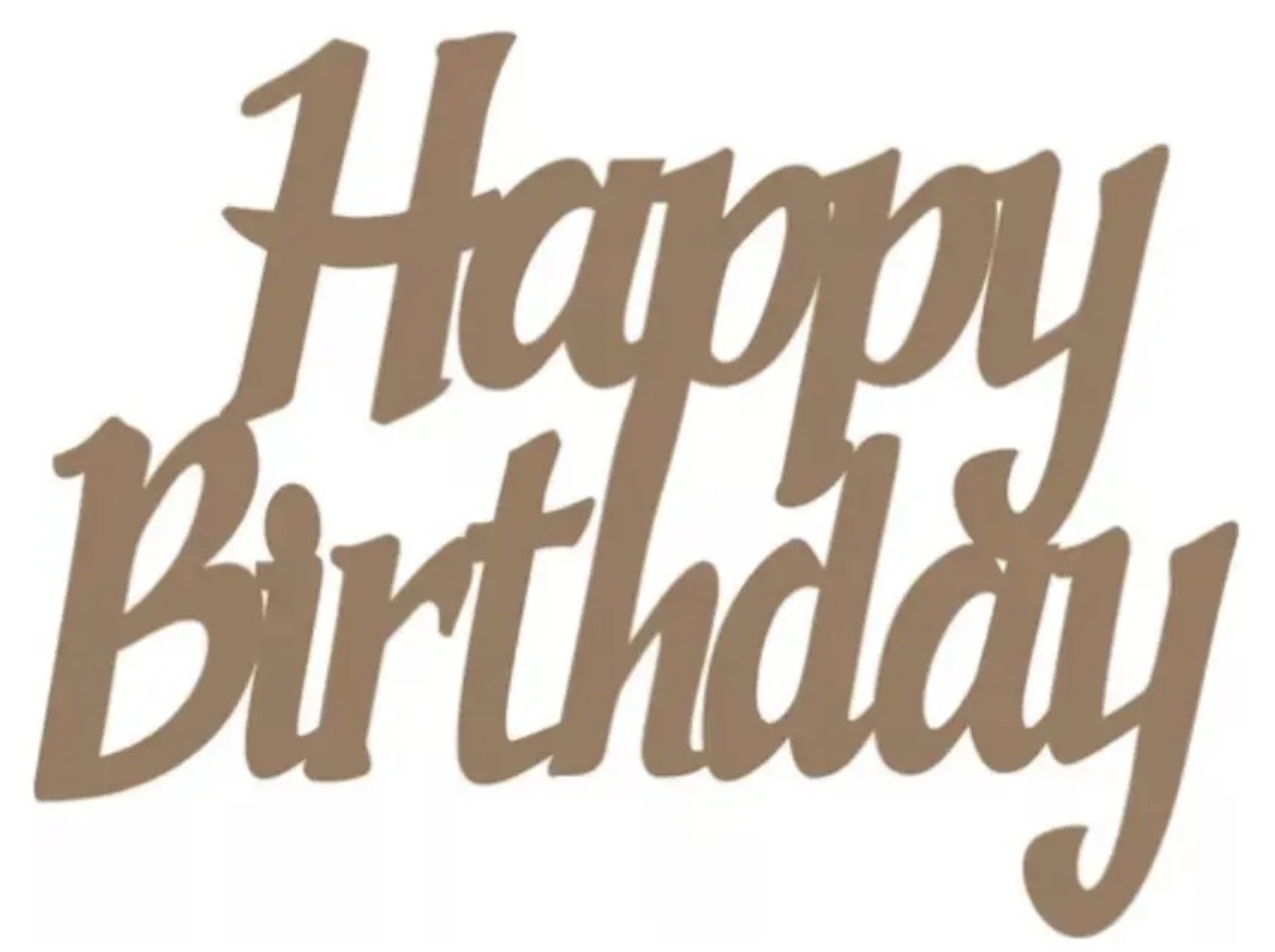Letreiro Happy Birthday Em Mdf - Amanda Bastos Decor
