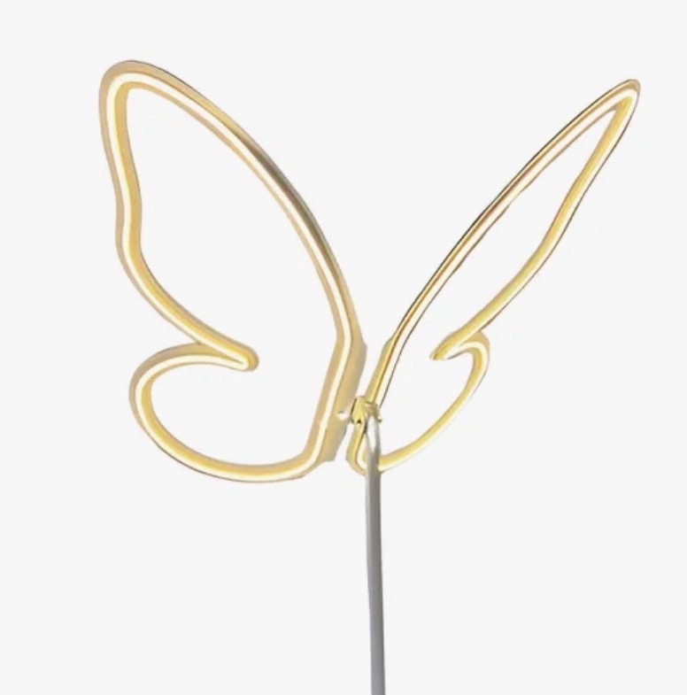 Borboleta Em Led Com Suporte - Amanda Bastos Decor