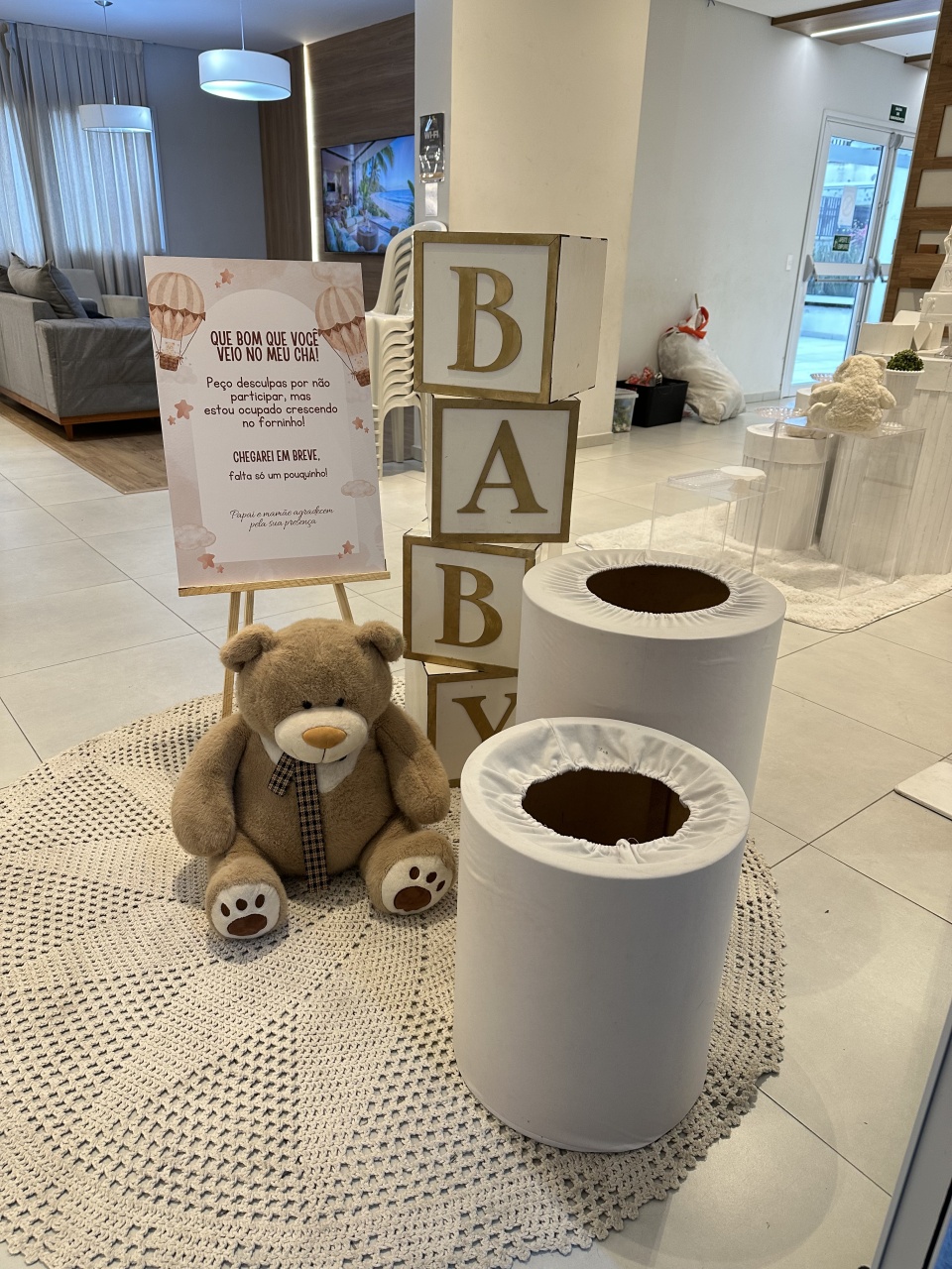 Entrada Personalizada Chá de Bebê - Cortesia - Amanda Bastos Decor