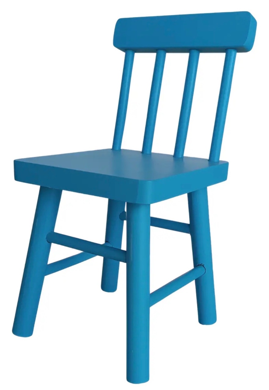 Cadeirinha Infantil Em Mdf Azul - Amanda Bastos Decor