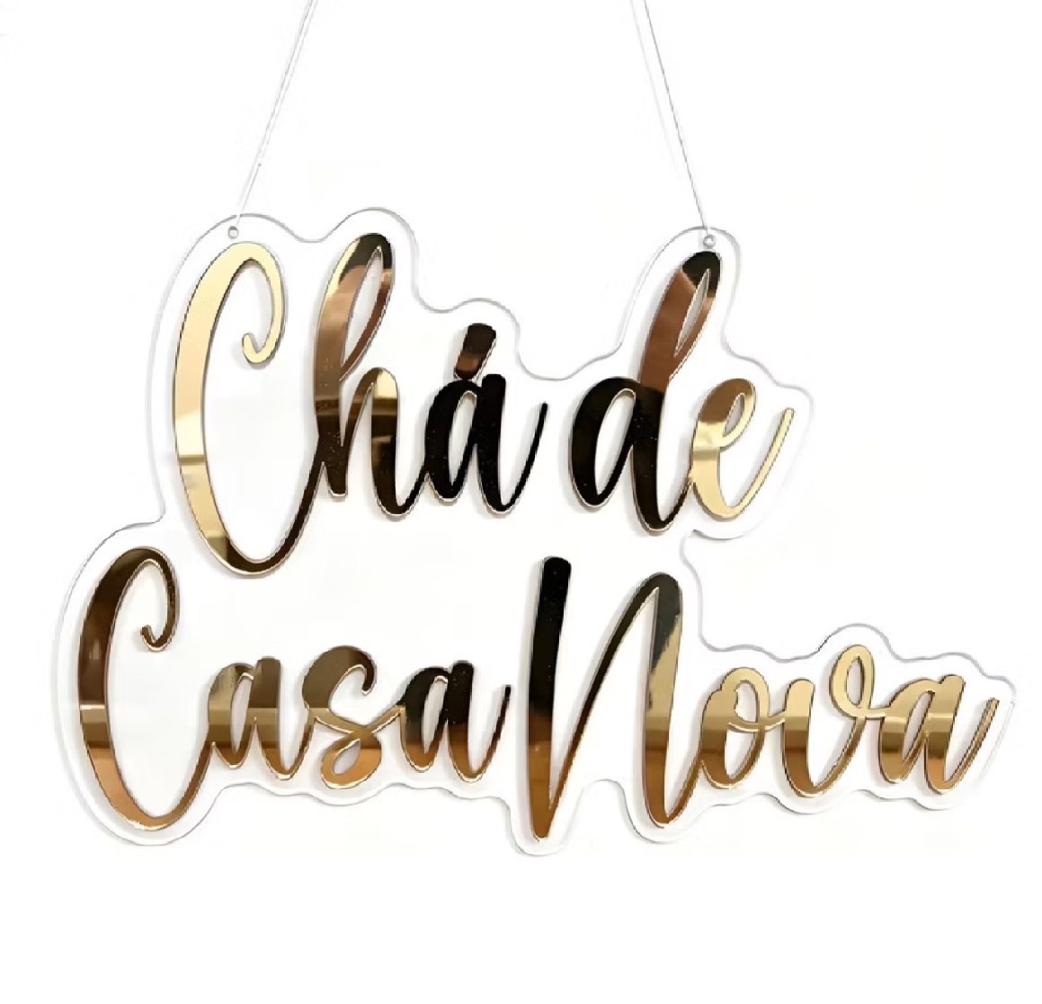 Letreiro Em Acrílico Chá de Casa Nova  - Amanda Bastos Decor
