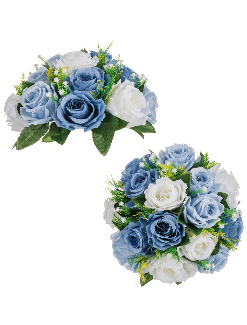 Arranjo de Flores Azul Claro + Branco - Amanda Bastos Decor
