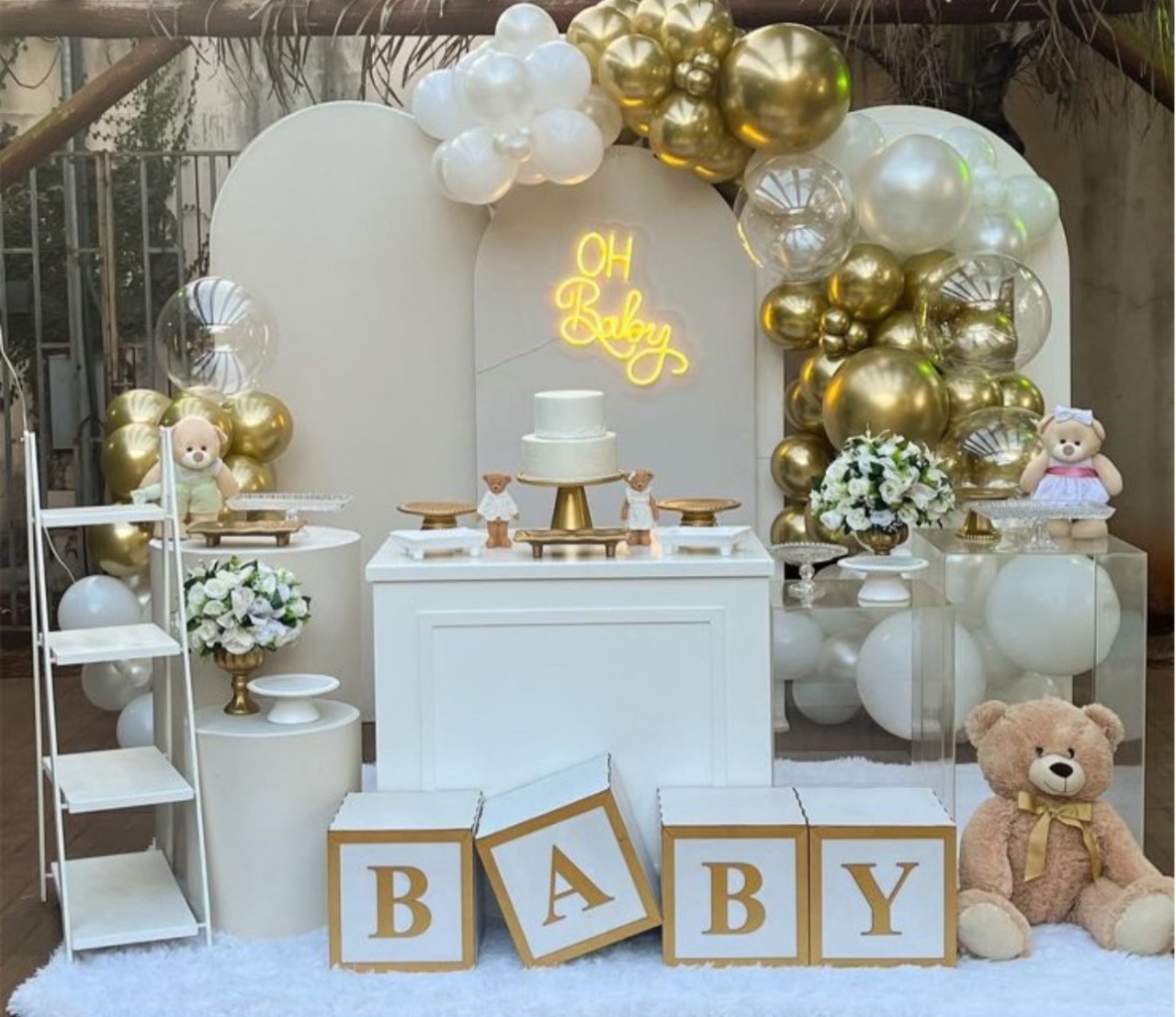 Chá de Bebê Branco 2 - Amanda Bastos Decor
