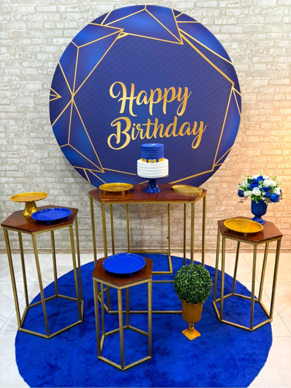 Happy Birthday Kit Ouro (Royal/Dourado) - Iara Maria Arruda da Silva