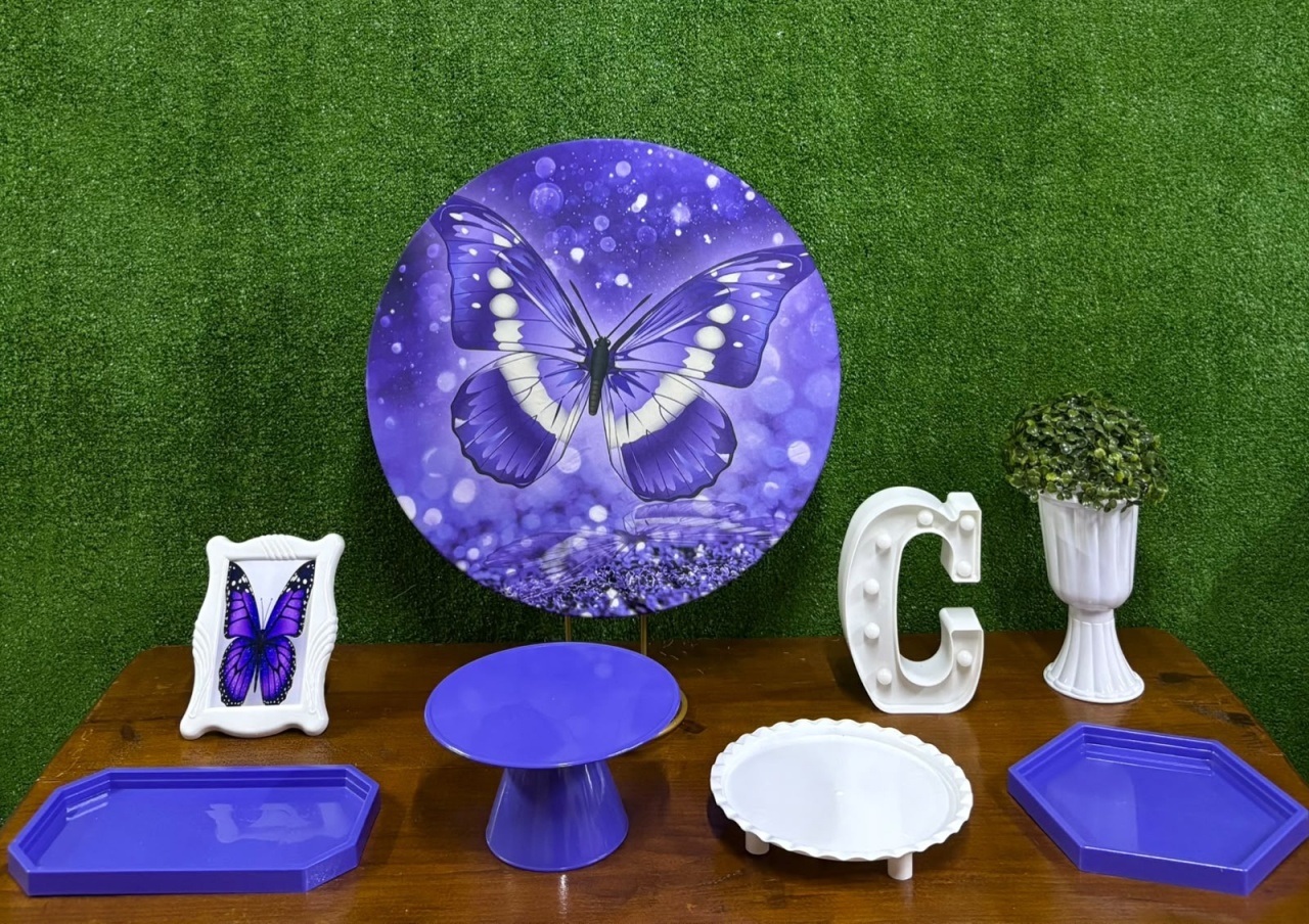 Borboleta Roxa Mini Kit de Mesa - Iara Maria Arruda da Silva