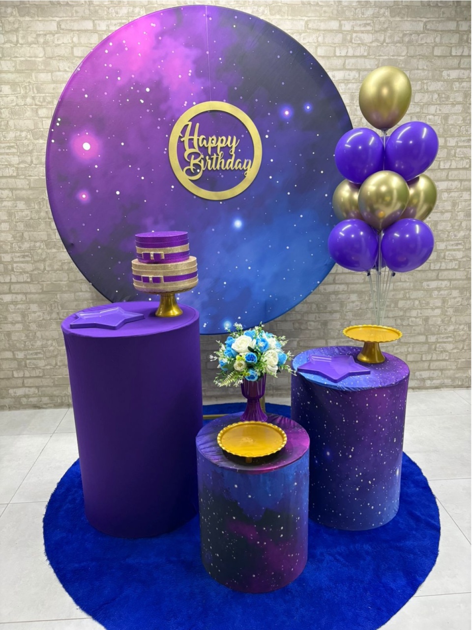 Galaxia Com Suporte de Balão Kit Prata - Iara Maria Arruda da Silva