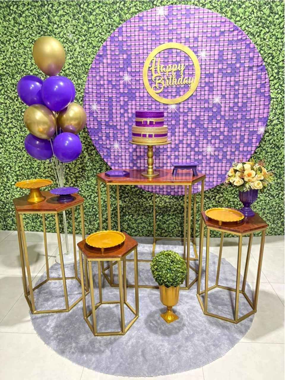 Gliter Lilás Com Suporte de Balão Kit Ouro - Iara Maria Arruda da Silva
