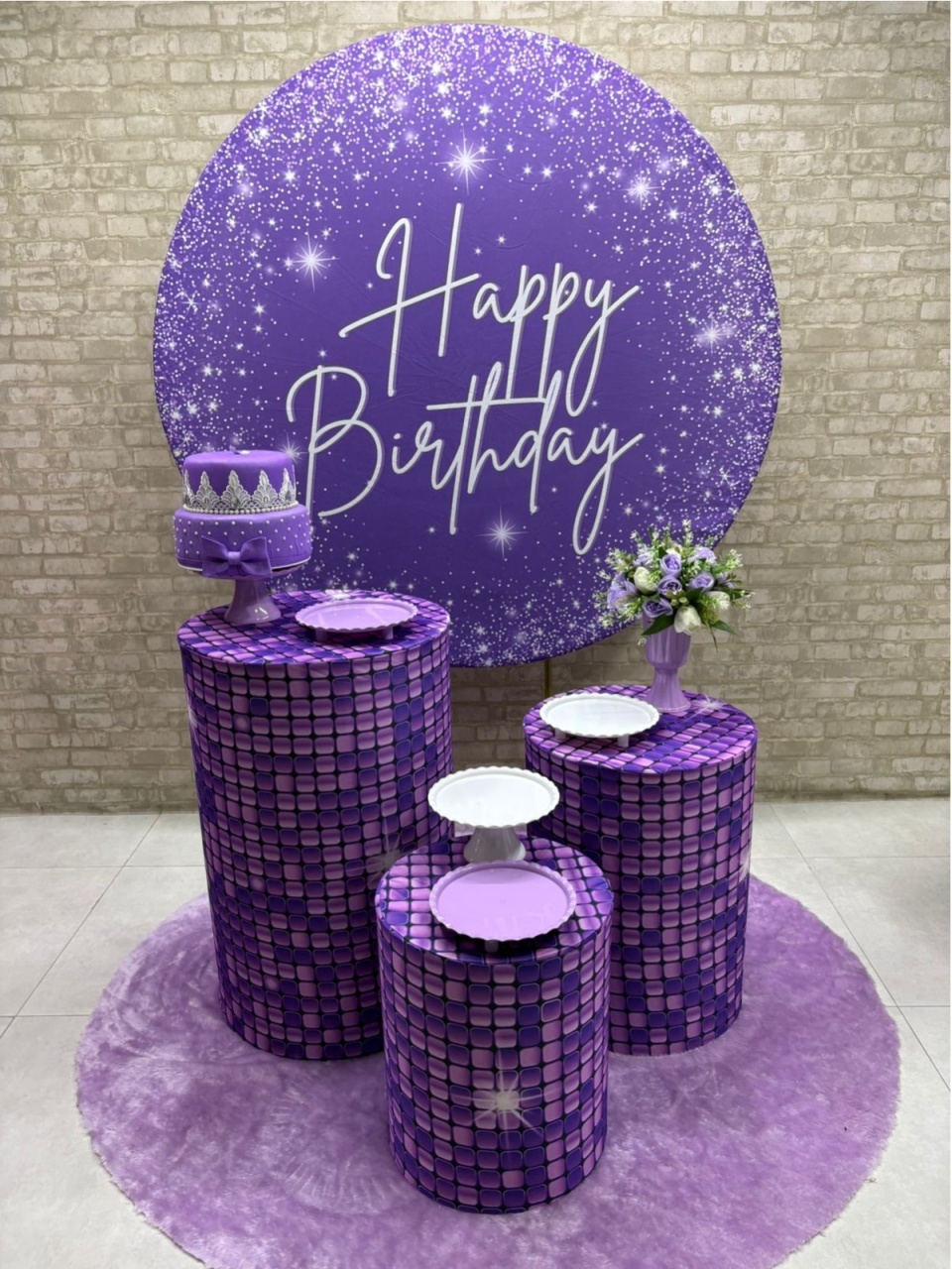 Happy Birthday Lilas 1 Kit Prata - Iara Maria Arruda da Silva