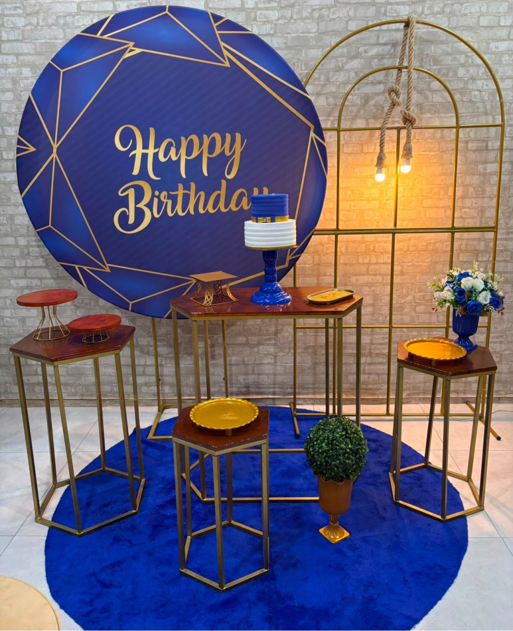 Happy Birthday Kit Diamante (Royal/Dourado) - Iara Maria Arruda da Silva