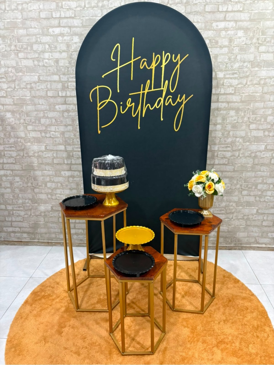 Happy Birthday Preto/Dourado Kit Prata 1 - Iara Maria Arruda da Silva
