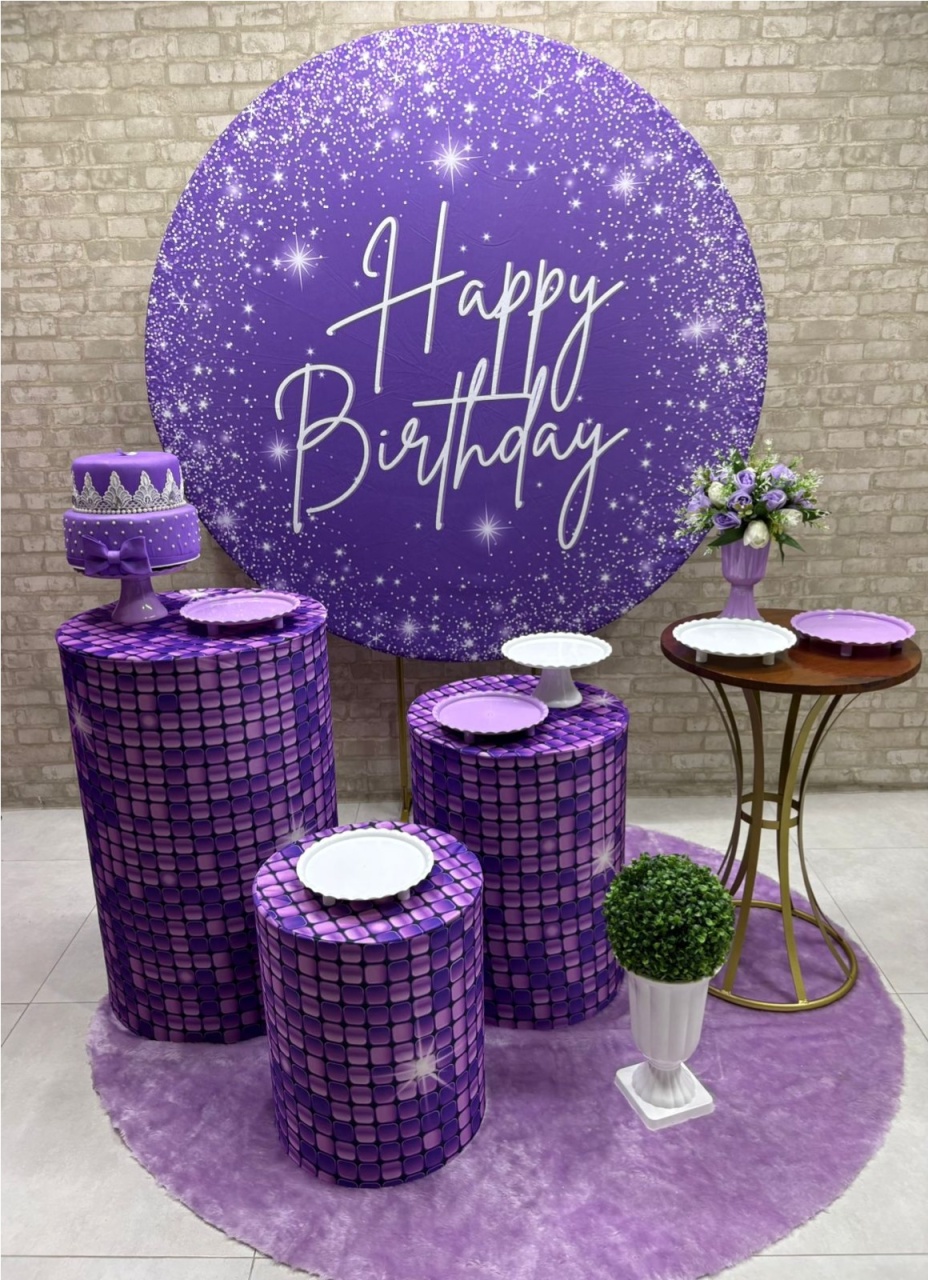 Happy Birthday Lilás Kit Ouro - Iara Maria Arruda da Silva