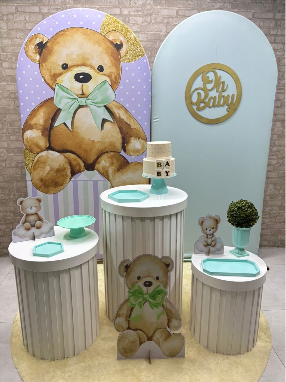 Urso Laço Verde Kit Diamante - Iara Maria Arruda da Silva