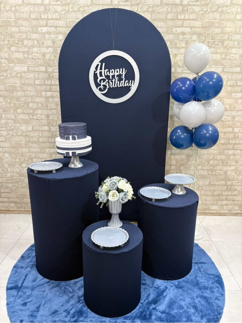 Happy Birthday Azul/Prata Kit Prata 1 - Iara Maria Arruda da Silva