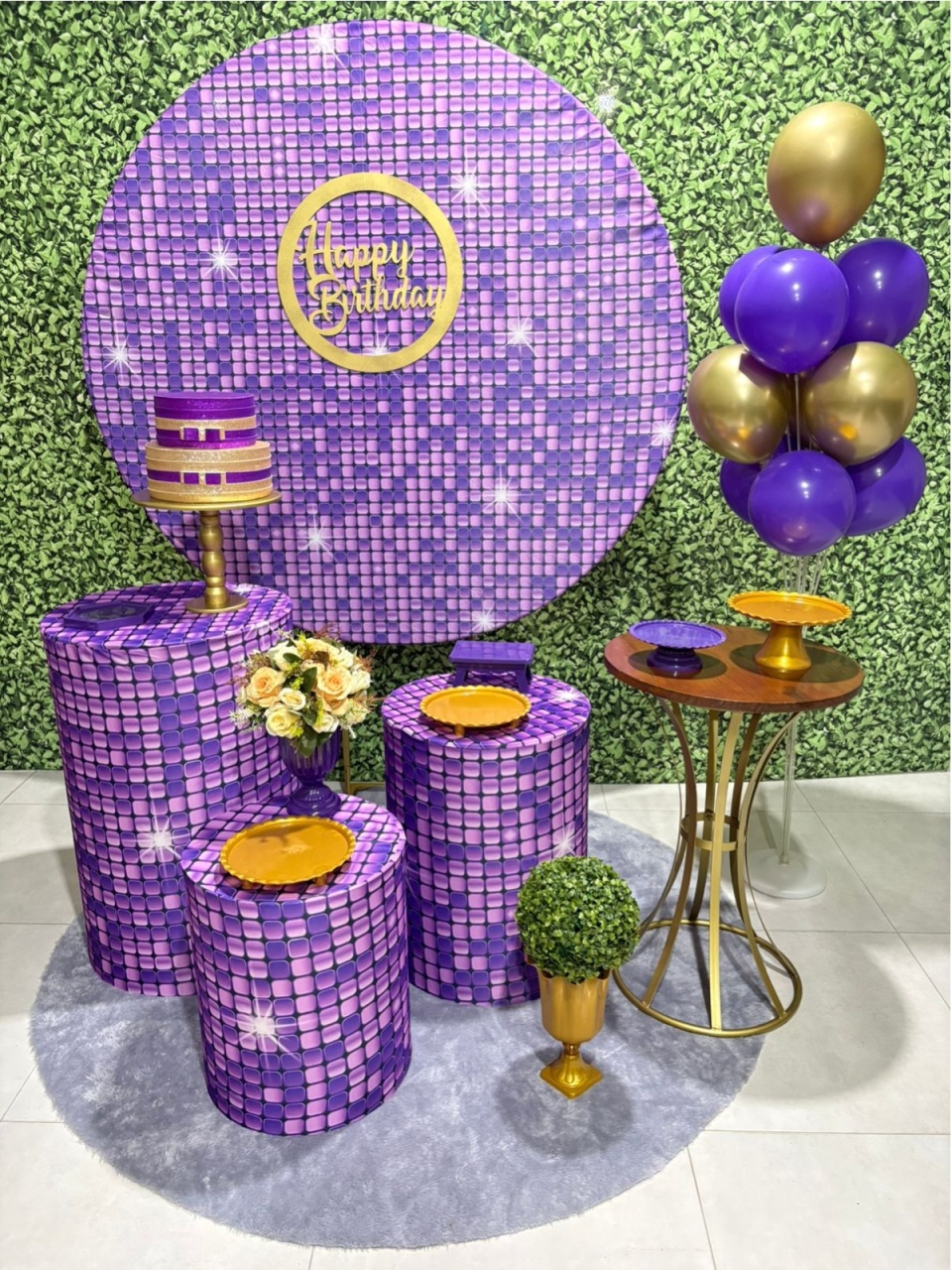 Gliter Lilás Com Suporte de Balão Kit Ouro 1 - Iara Maria Arruda da Silva