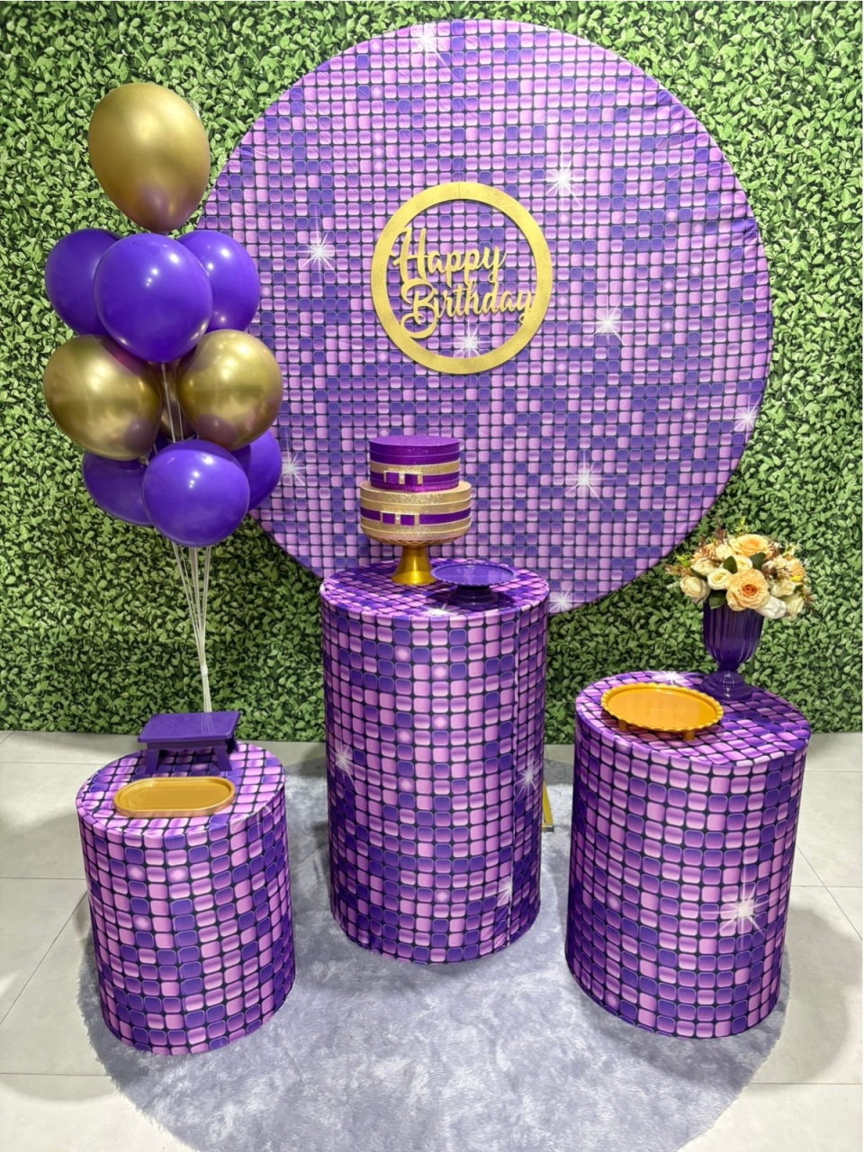 Gliter Lilás Com Suporte de Balão Kit Prata - Iara Maria Arruda da Silva