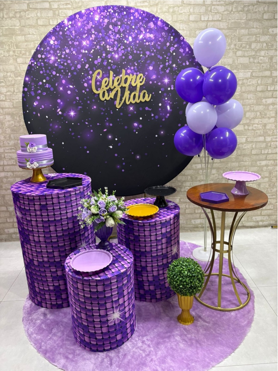 Gliter Lilás Com Preto Kit Ouro - Iara Maria Arruda da Silva