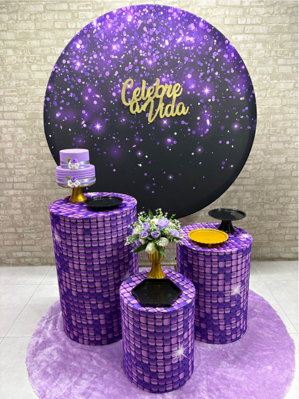 Gliter Lilás Com Preto Kit Prata - Iara Maria Arruda da Silva