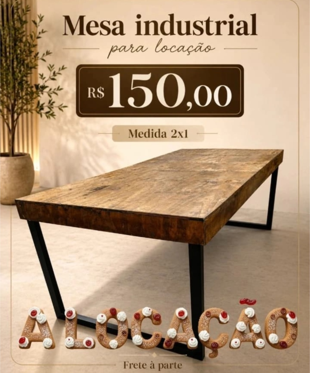 Aparador Industrial de Buffet 2X1 Pes Simples - EGL Locações Ltda