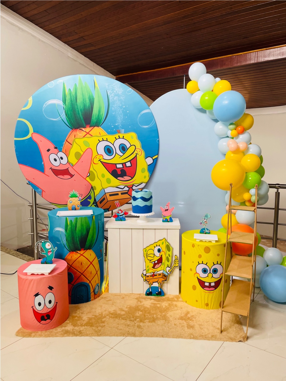 Bob Esponja Kit Gg Com Escadinha - Pegue E Monte - Pallacius Festas