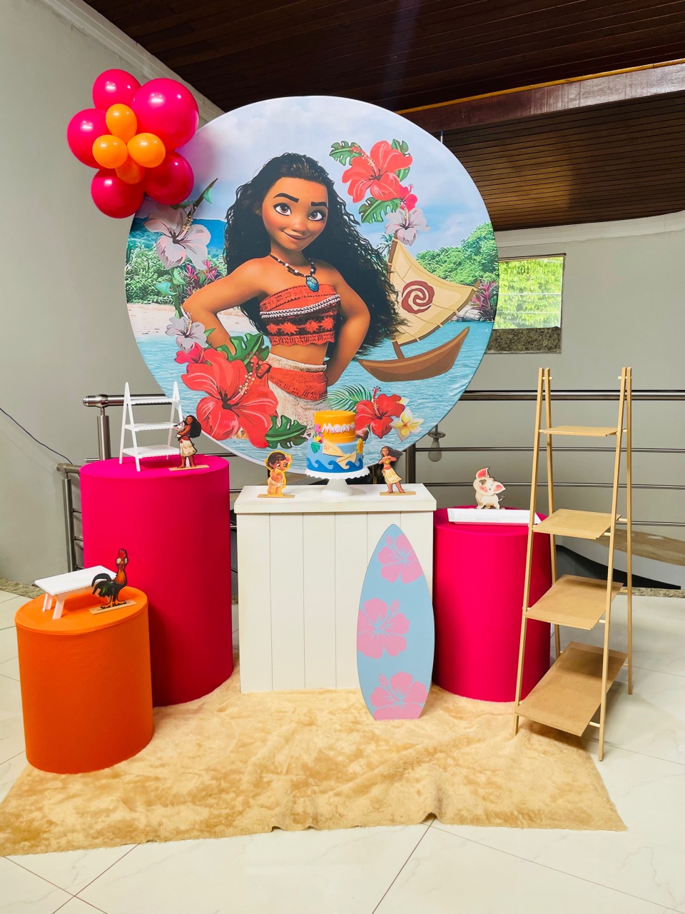 Moana Adulta  - Pegue E Monte Kit M1 Com Escadinha - Pallacius Festas