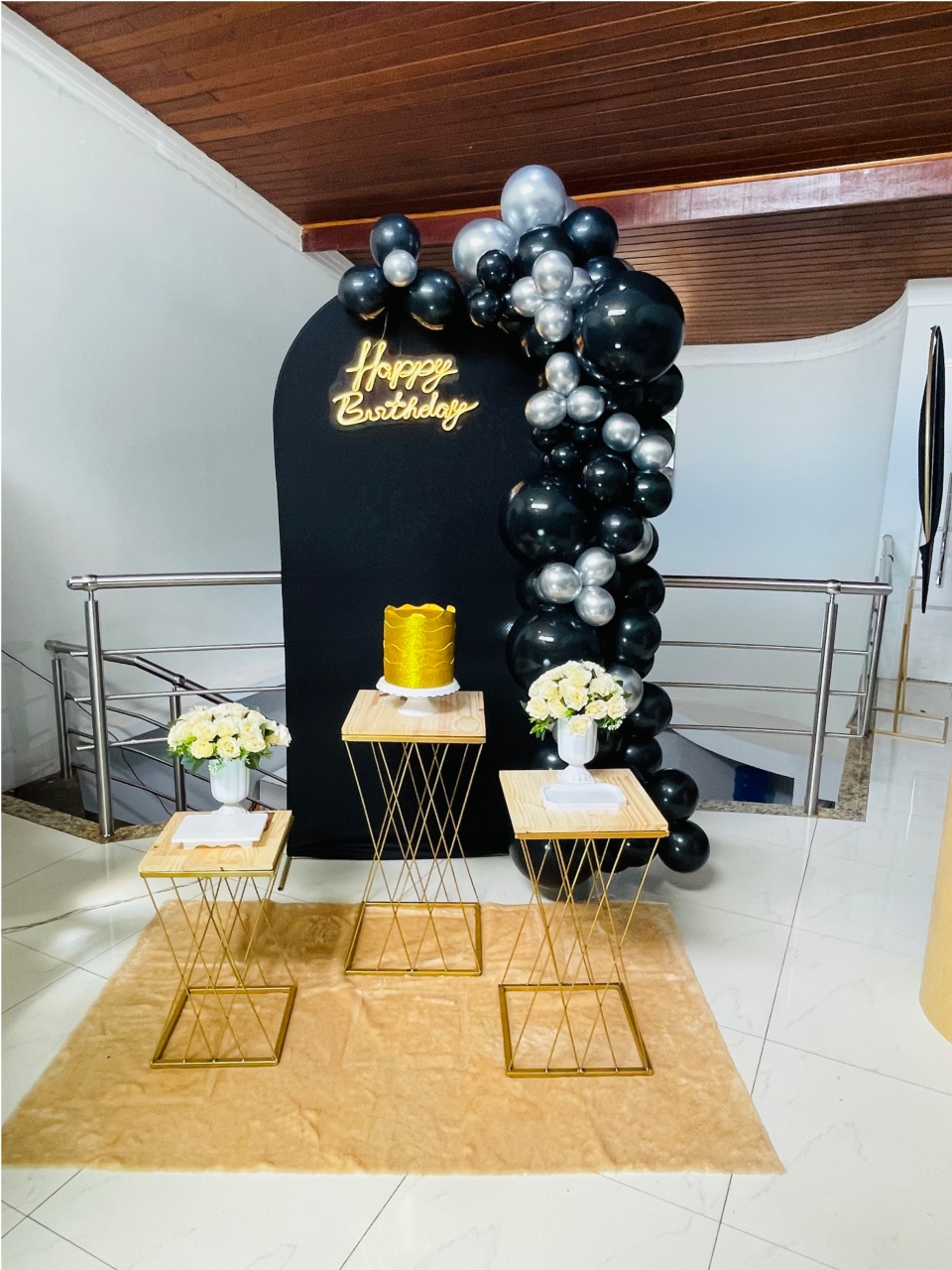 Happy Gala Preto -Kit P Com Happy Led - Pegue E Monte - Pallacius Festas