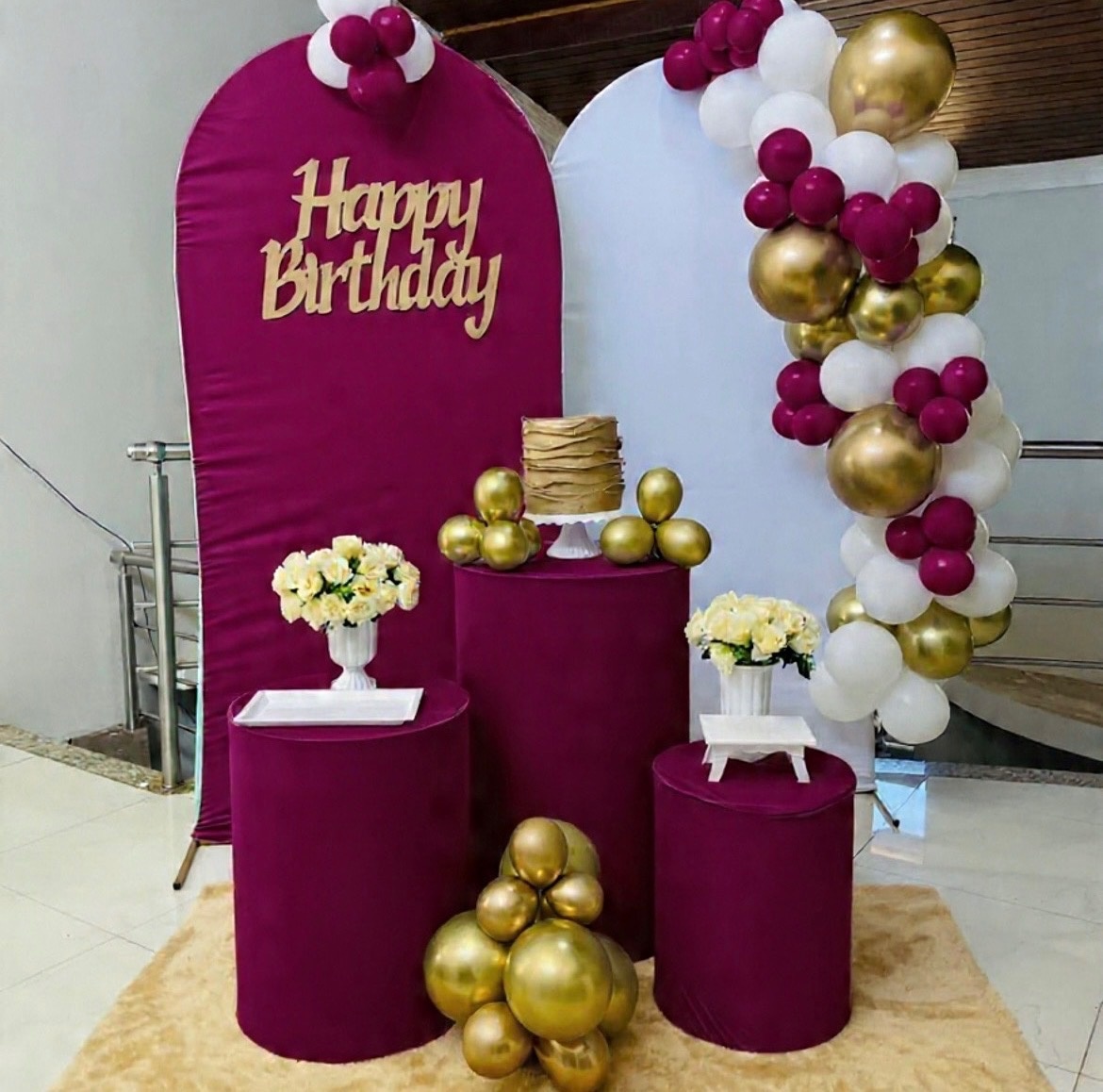 Kit Mm Happy Birthday Marsala  - Pallacius Festas