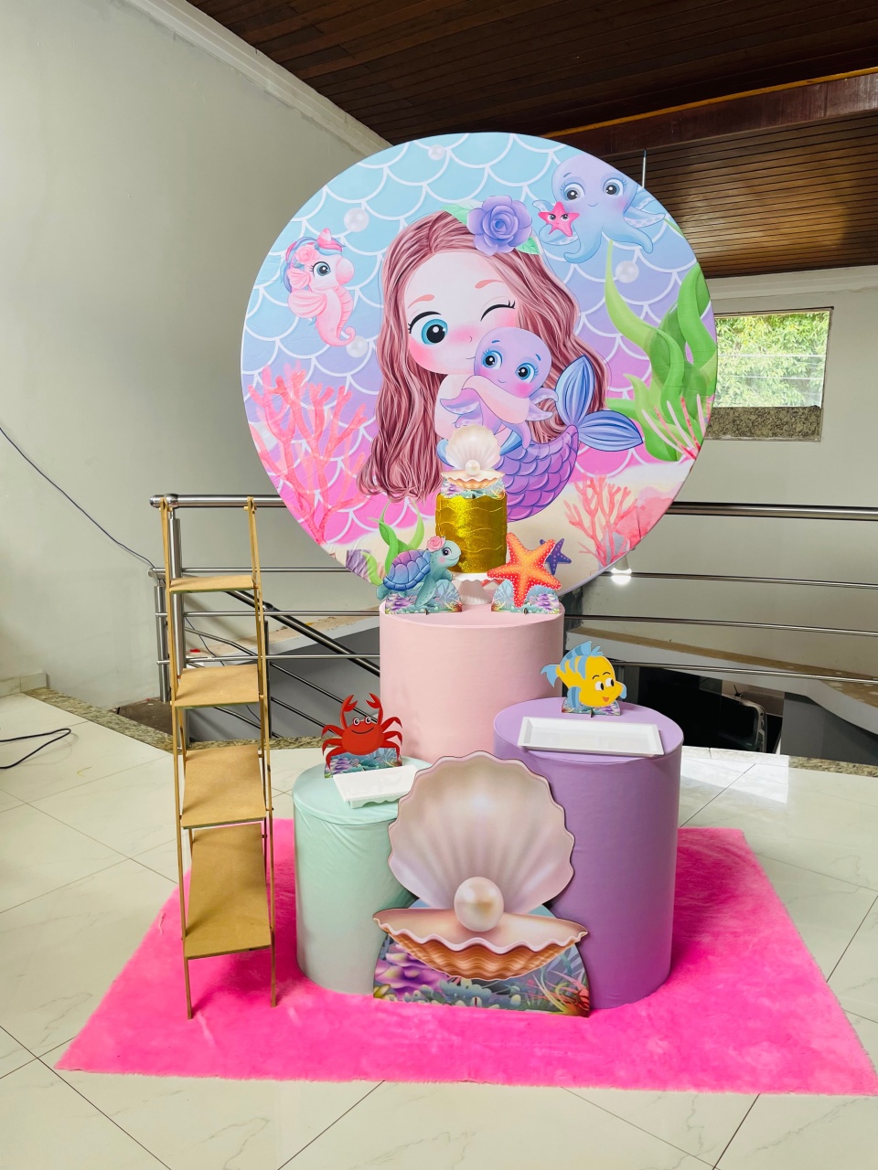 Pegue E Monte Kit P1 Sereia Com Escadinha  - Pallacius Festas