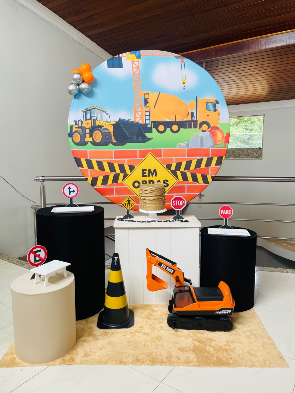 Construção Civil -Trator - Caminhão - Kit P - Pegue E Monte (Cópia 1) (Cópia 1) - Pallacius Festas
