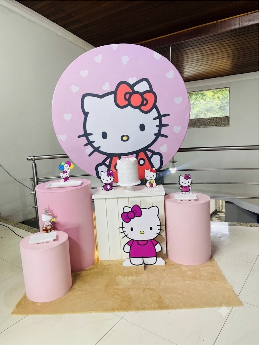 Hello Kitty Rostinho Op 2 - Kit M - Pegue E Monte - Pallacius Festas