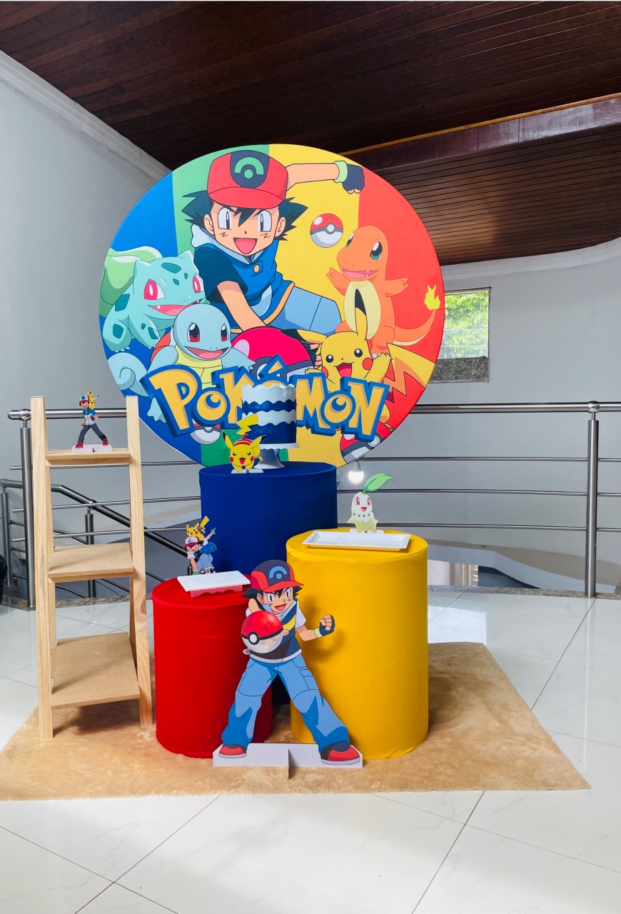 Pokémon - Kit P1 Com Escadinha - Pegue E Monte - Pallacius Festas