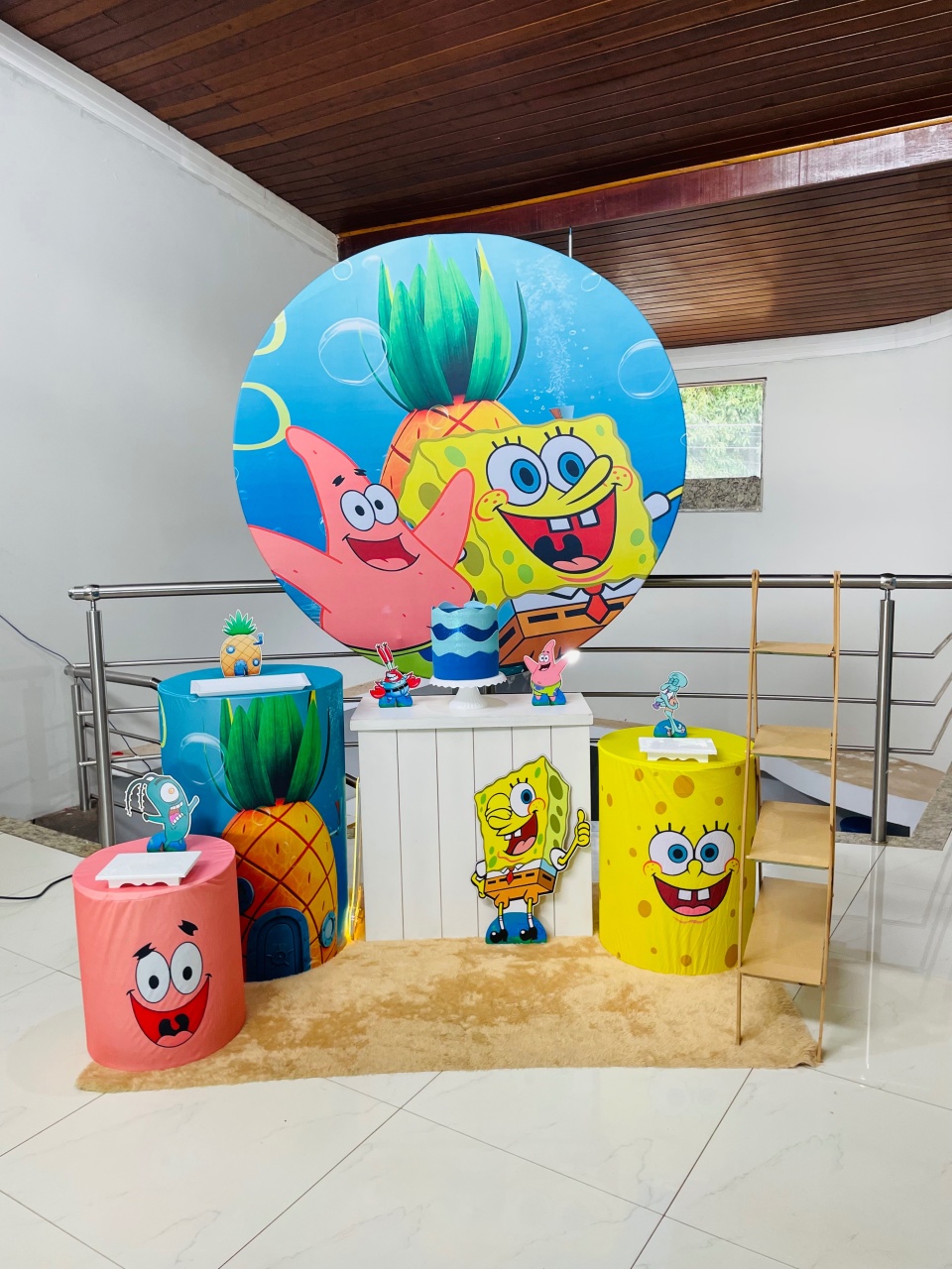 Bob Esponja Kit M1 Com Escadinha - Pegue E Monte   - Pallacius Festas