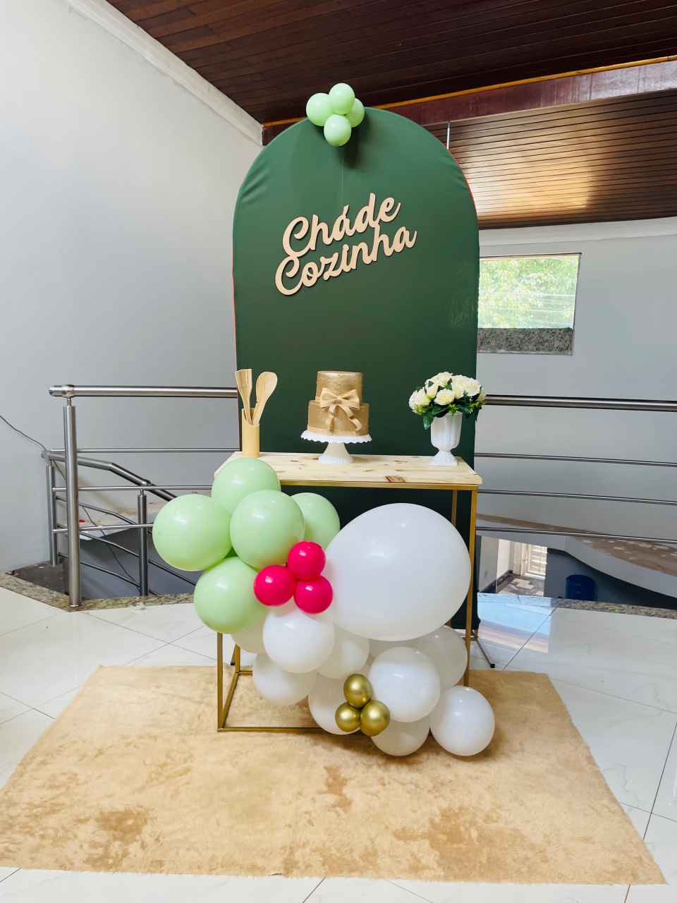 Luxo Kit Pp de Chá de Cozinha Verde Oliva (Mesa de Ferro) - Pallacius Festas