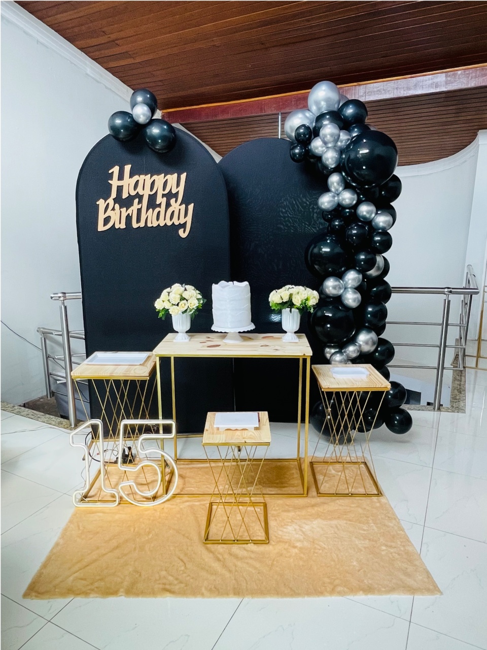 Happy Gala Preto -Kit G2 Com Nº Led - Pegue E Monte - Pallacius Festas