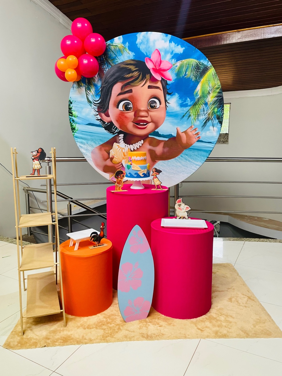Moana Baby  - Pegue E Monte Kit P1 Com Escadinha - Pallacius Festas