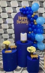 Kit P Happy Azul Flores Champanhe - imagem 1