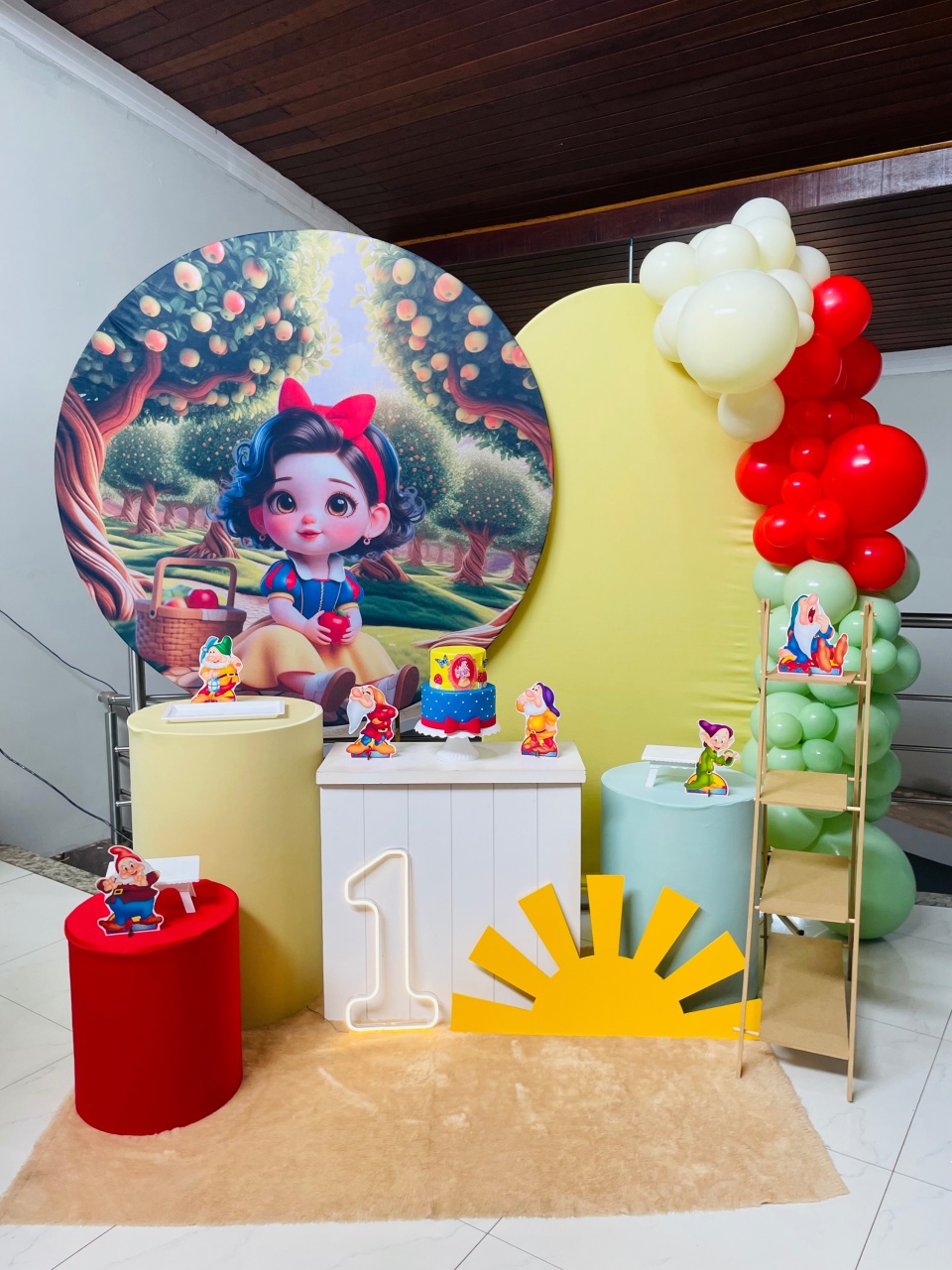 Pegue E Monte Kit G1 Branca de Neve Baby (Tons Pastéis) Com Led - Pallacius Festas