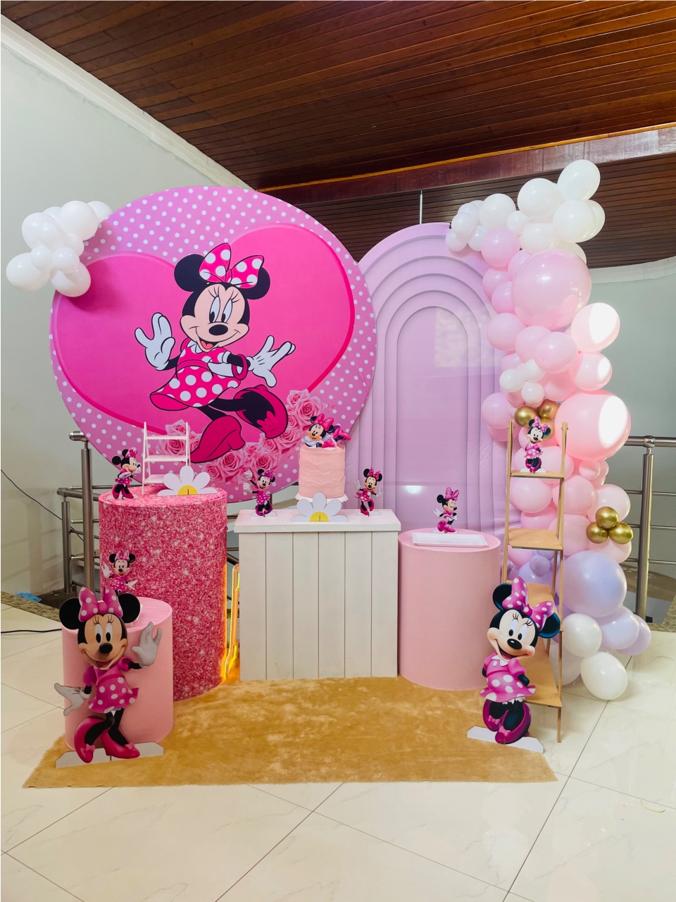 Minnie Rosa Glitter Ref 12 - Kit Gg - Pegue E Monte - Pallacius Festas